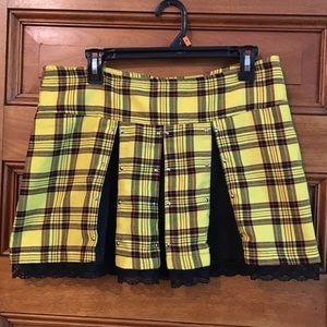 BLEST yellow plaid mini skirt